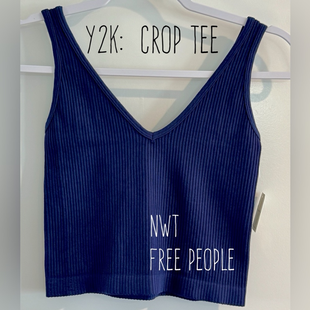Free People NWT Bodycon Crop Cami cobalt blue